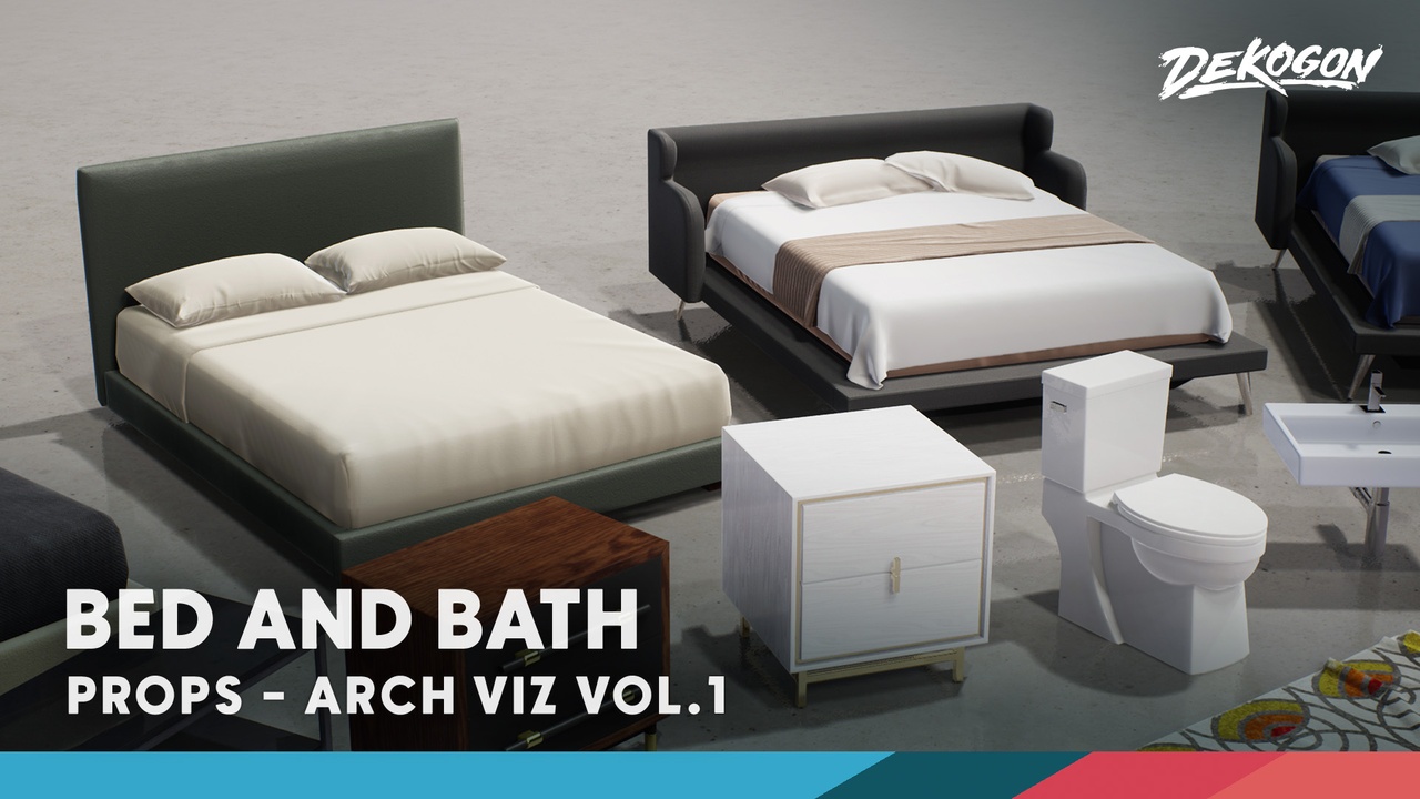 商品 Arch Viz VOL.1 - Bedroom and Bathroom Furniture 的媒体 1