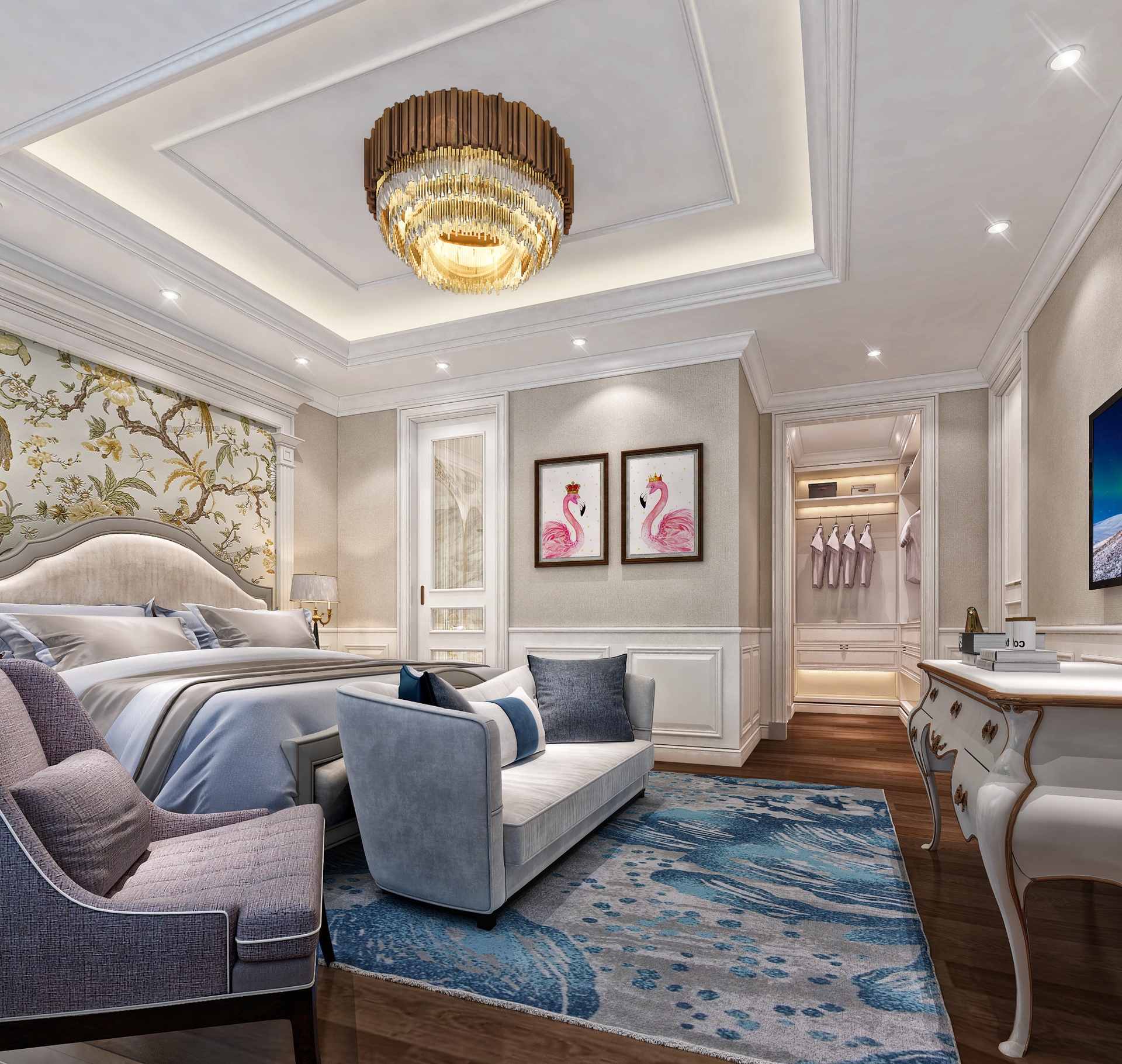 Media 1 for listing Luxury Master Suite | Elegant Bedroom & Marble Bathroom