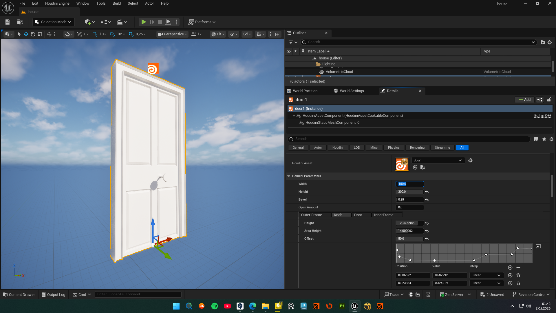 Procedural Door HDA – Fully Parametric Asset for Houdini & UE5 | Fab
