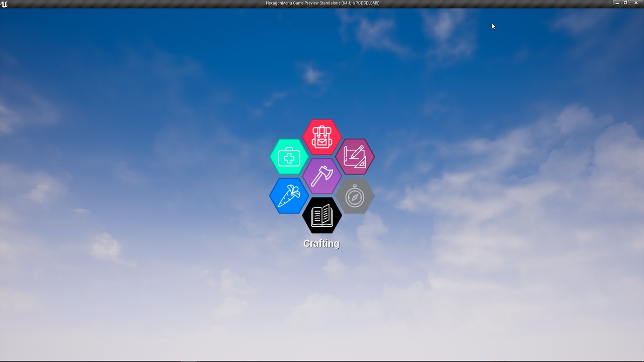 Hexagon Radial Menu 제품 등록을 위한 미디어 1개