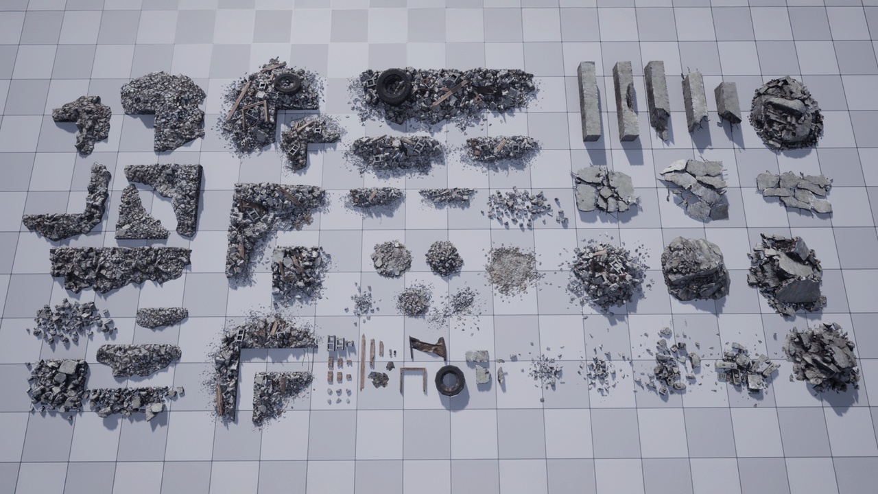 Media 1 for listing Broken Concrete and Rubble - Modular Bundle