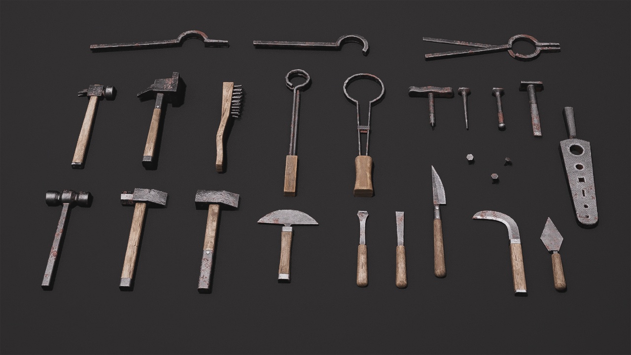 Media 1 for listing Medieval Blacksmith Tools