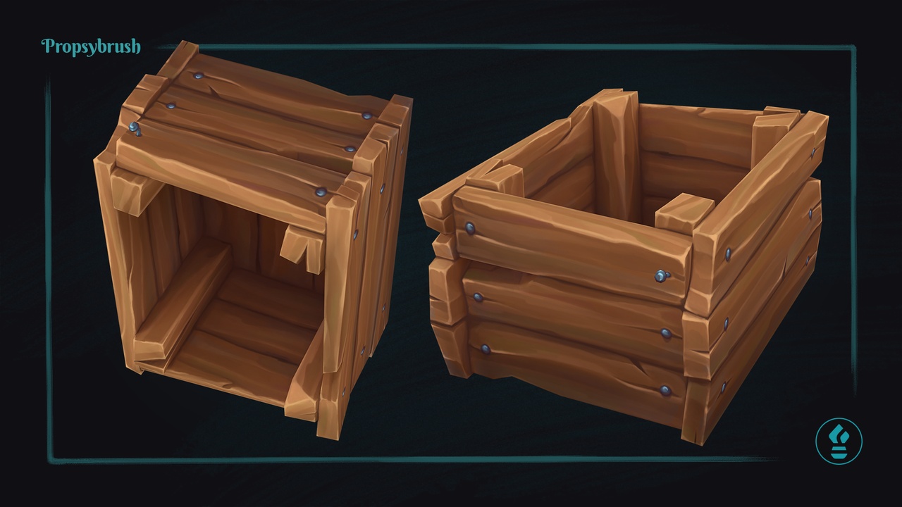 Media 1 for listing Low Poly Stylized Wooden Crate – Hand-Painted Game-Ready 3D Asset