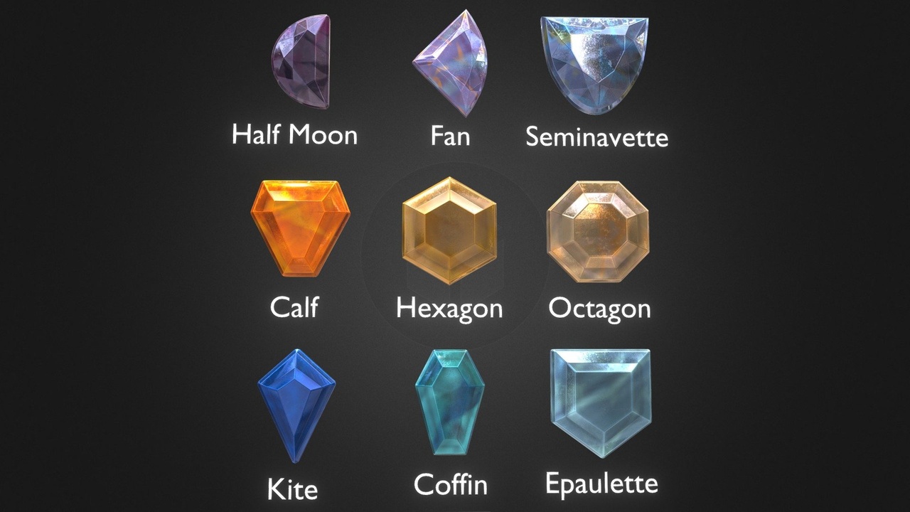 Media 1 for listing Diamond Gem Shape Set - 2 Collectibles