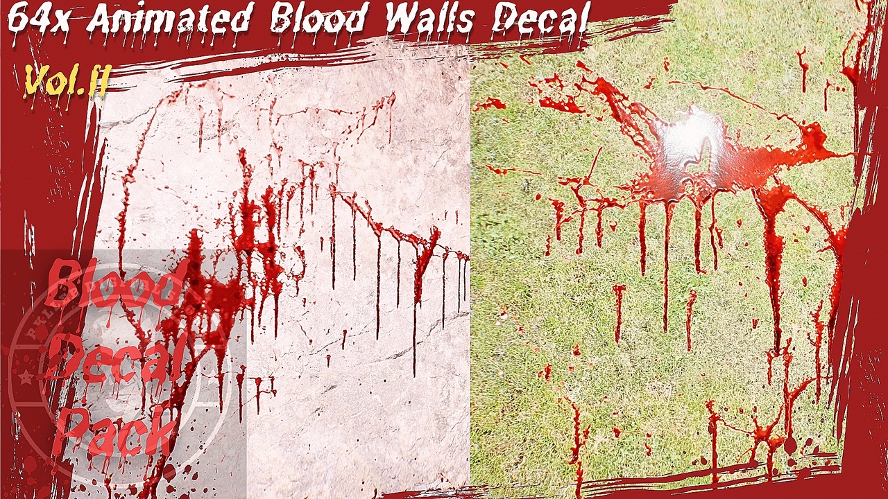 Media 1 for listing Animated Blood Wall Decal Vol.II