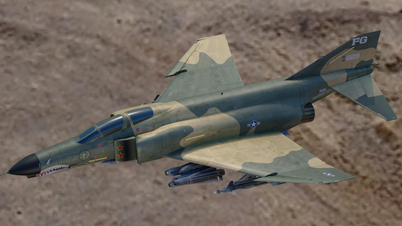 Media 1 for listing F-4 Phantom 2 - Multiple Textures-Fully Rigged-Changeble Decal-Text