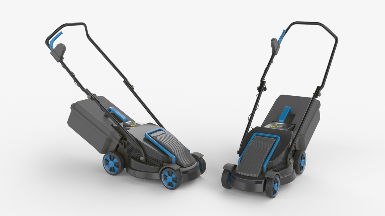 Media 1 for listing Electric Black Lawn Mower with Grass Collector