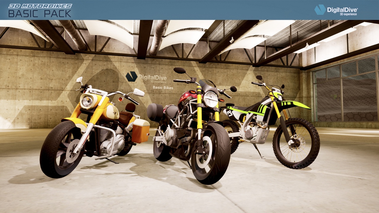 商品 3D MotorBikes: 3D assets - 3 bike models (enduro, custom, naked) 的媒体 1