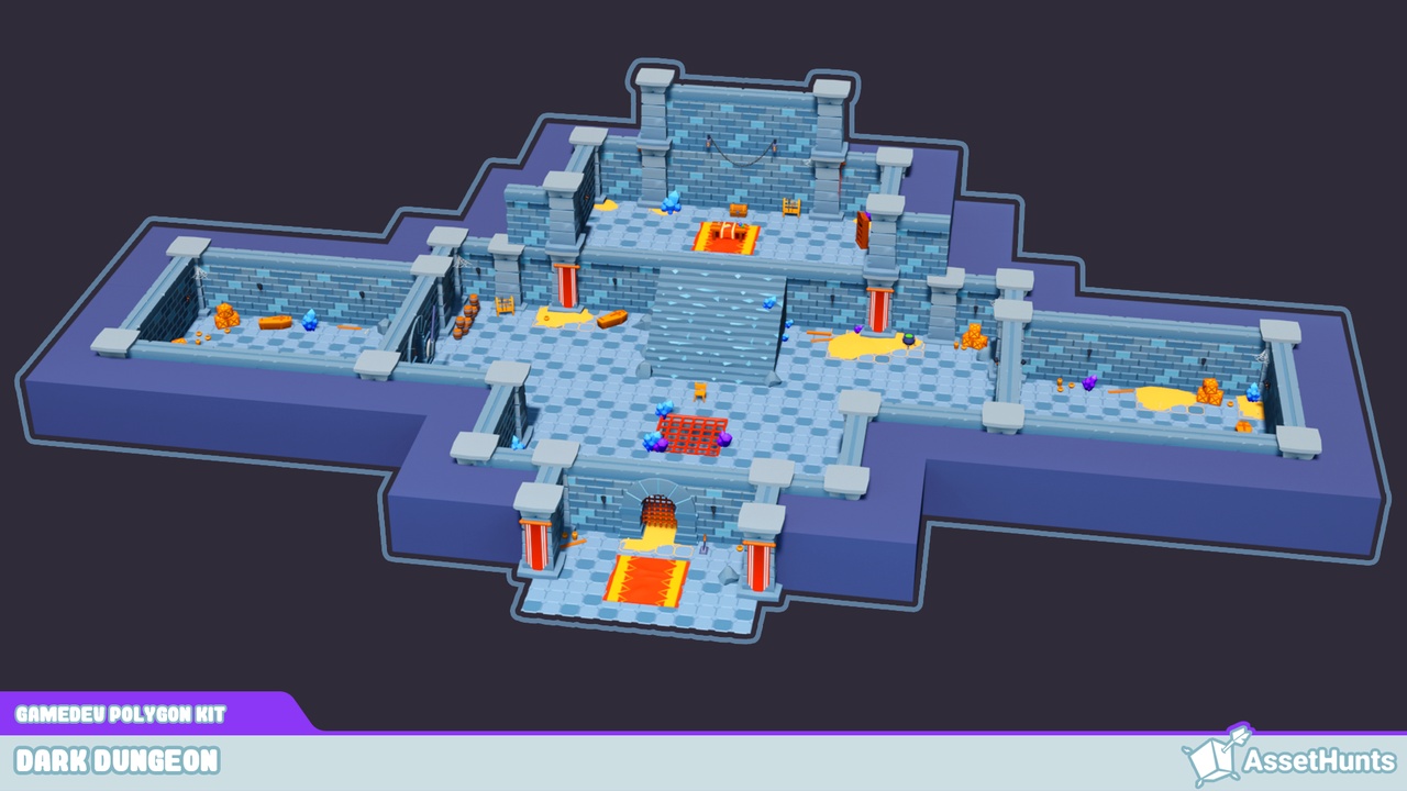 Media 1 for listing GameDev Polygon Kit - Dark Dungeon [Free Edition]