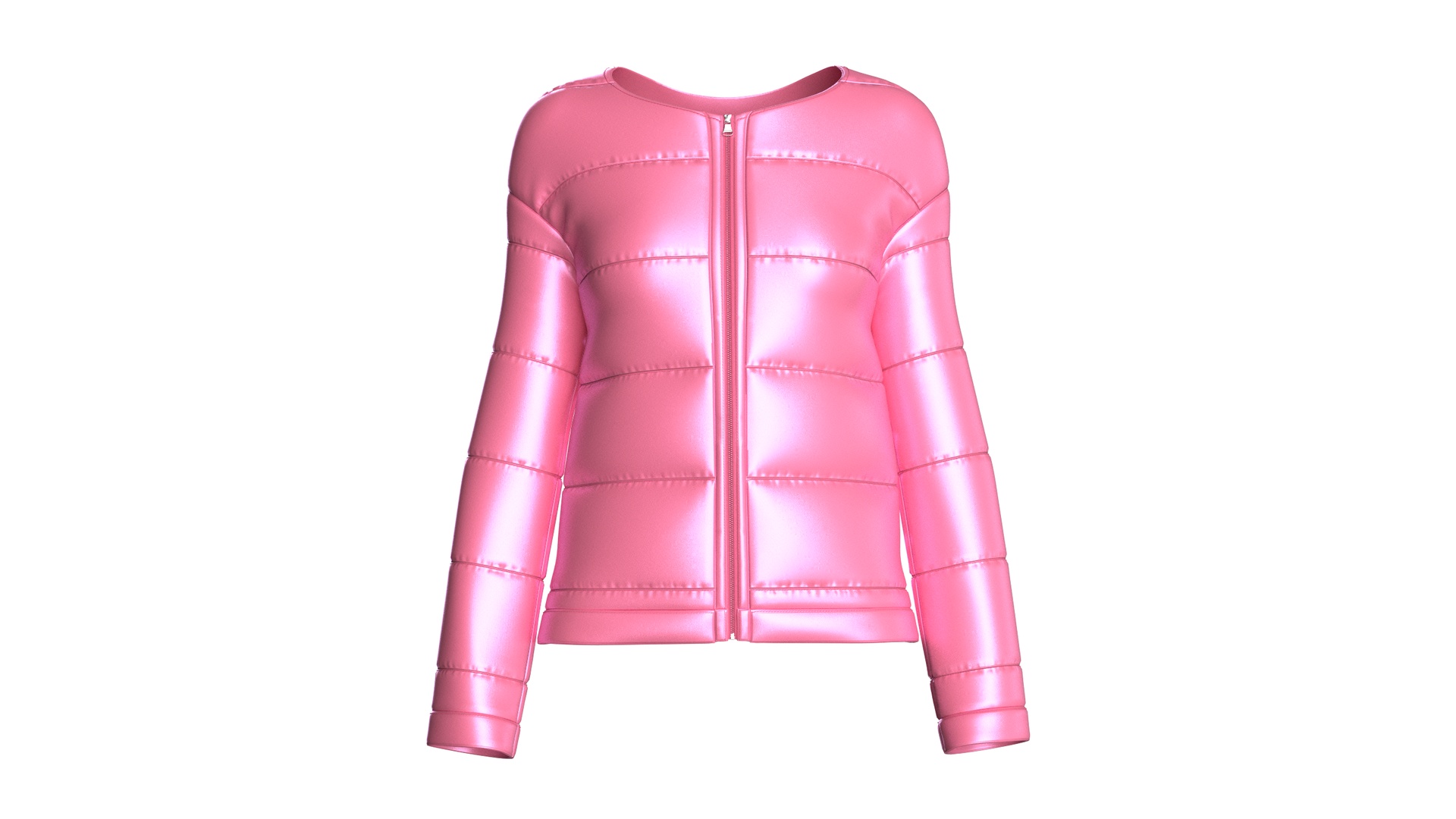 Media 1 for listing Girls Pink Shiny Puffer Jacket | High Poly