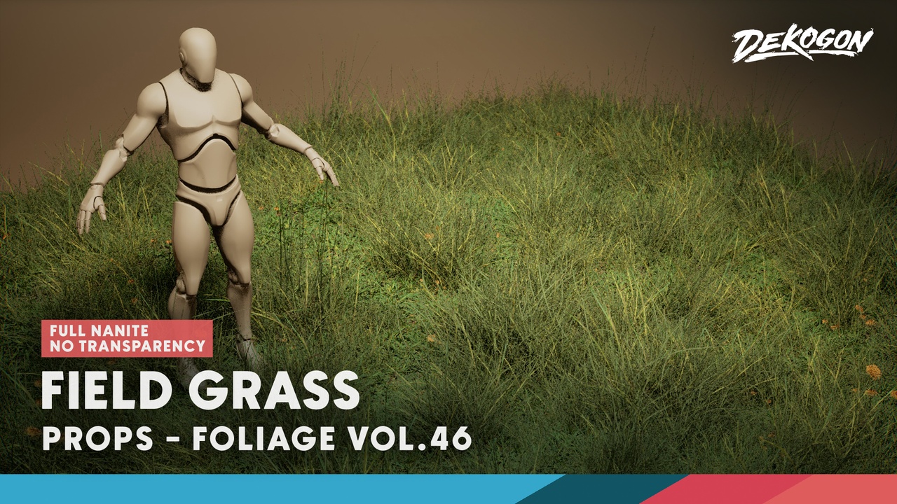 Media 1 for listing Foliage VOL.46 - Field Grass (Nanite - NO TRANSPARENCY)