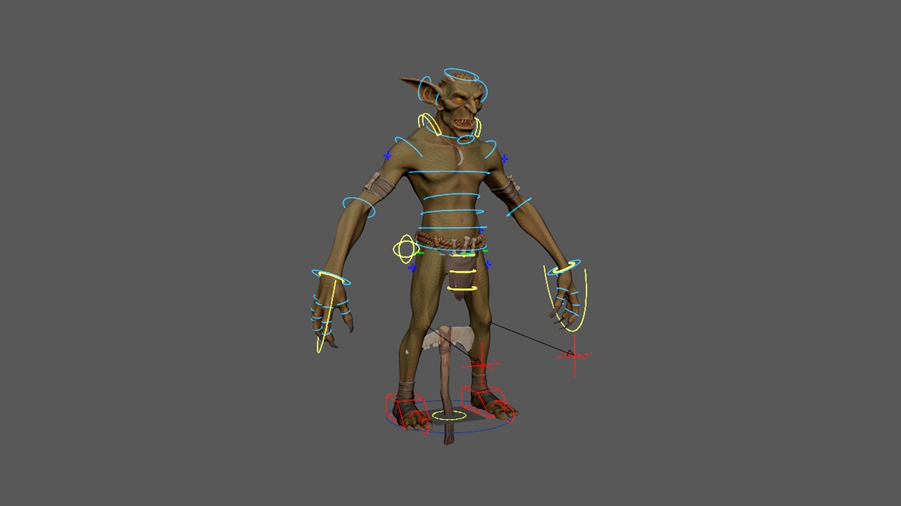 Media 1 for listing Goblin Warrior MAYA RIG