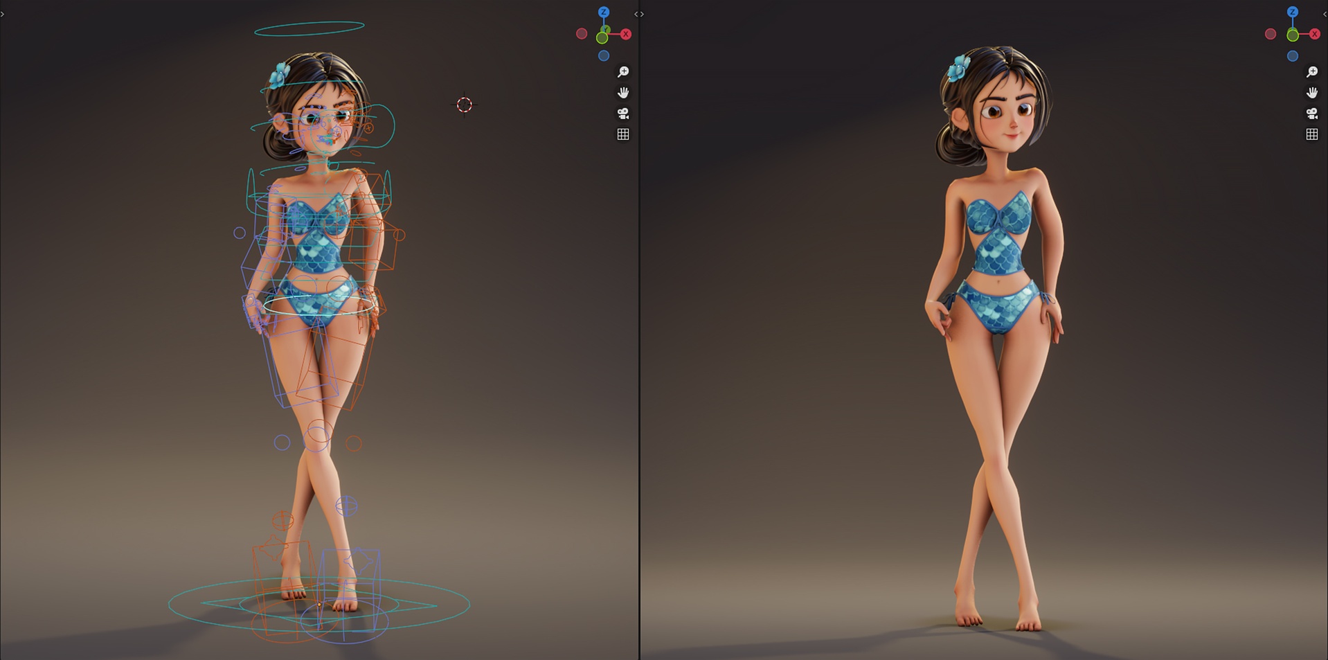 Media 1 for listing Blender Rigged Stylized Bikini Girl