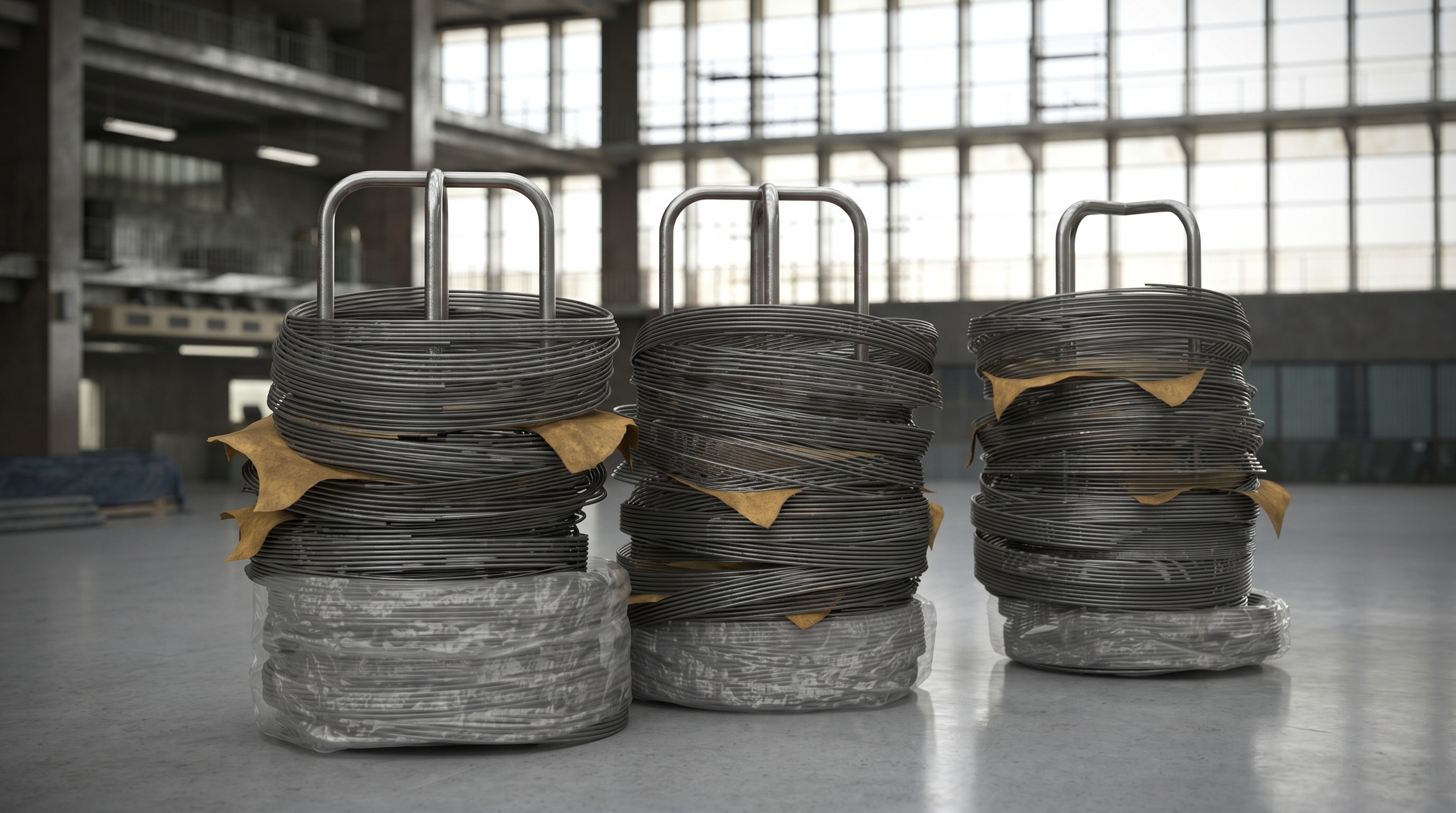 Media 1 for listing Industrial Metal Wire Coil Stack – Factory Props