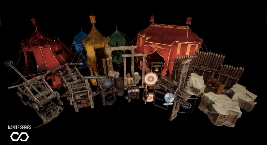 [Nanite] Medieval War Camp Kit (War Camp Props, Medieval Props) | Fab