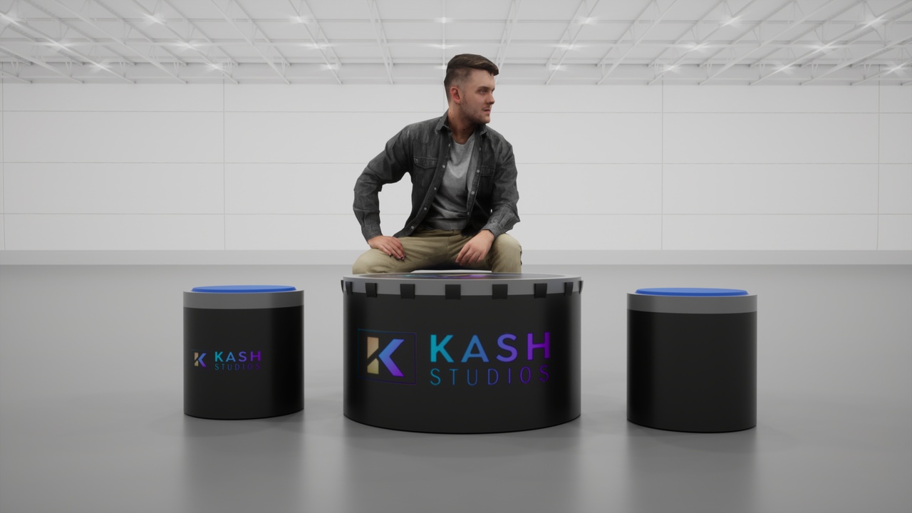 Media 1 for listing Round Table with 3 Chairs – Minimal Seating Set