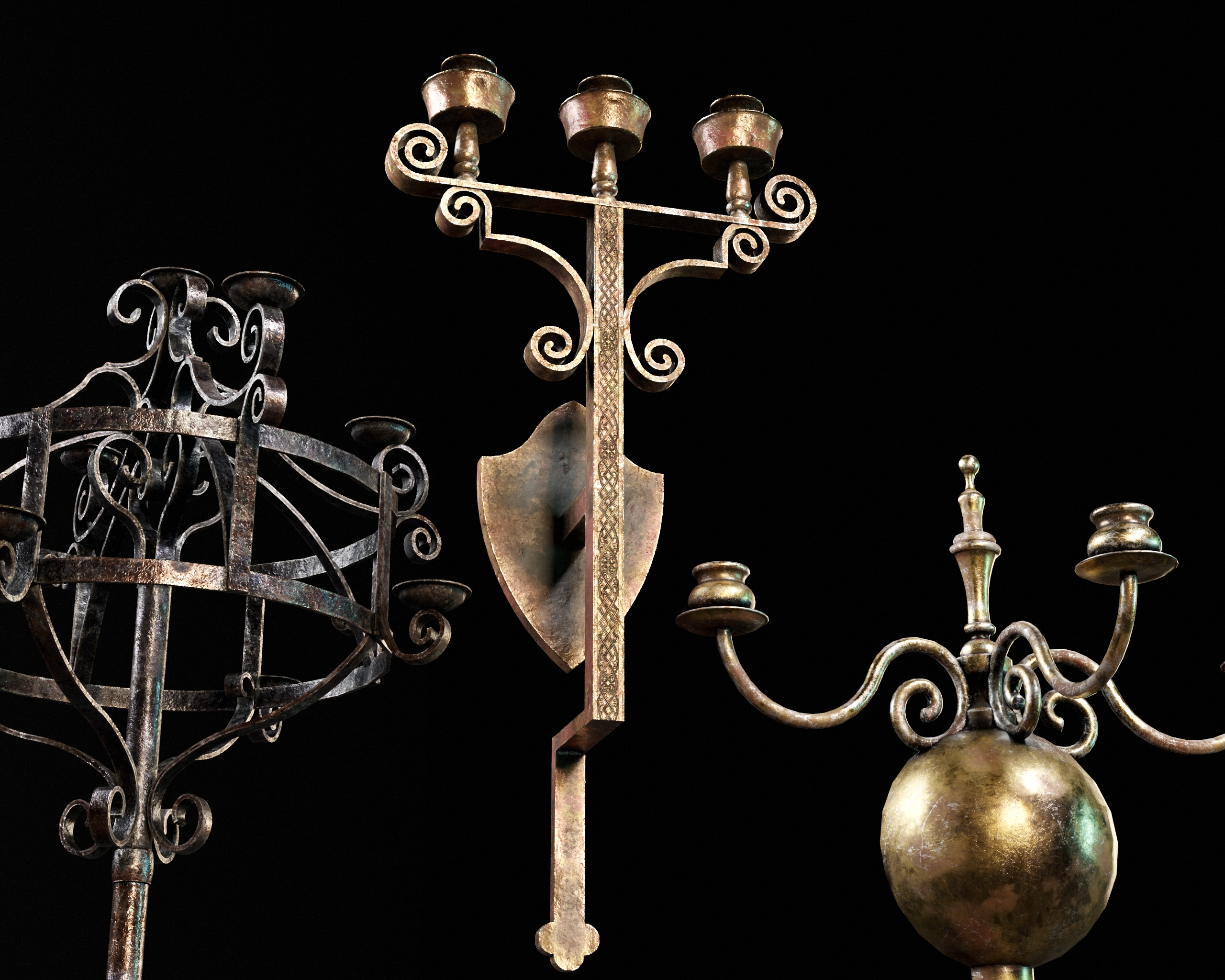 Gothic Candelabra Set 3 | Fab