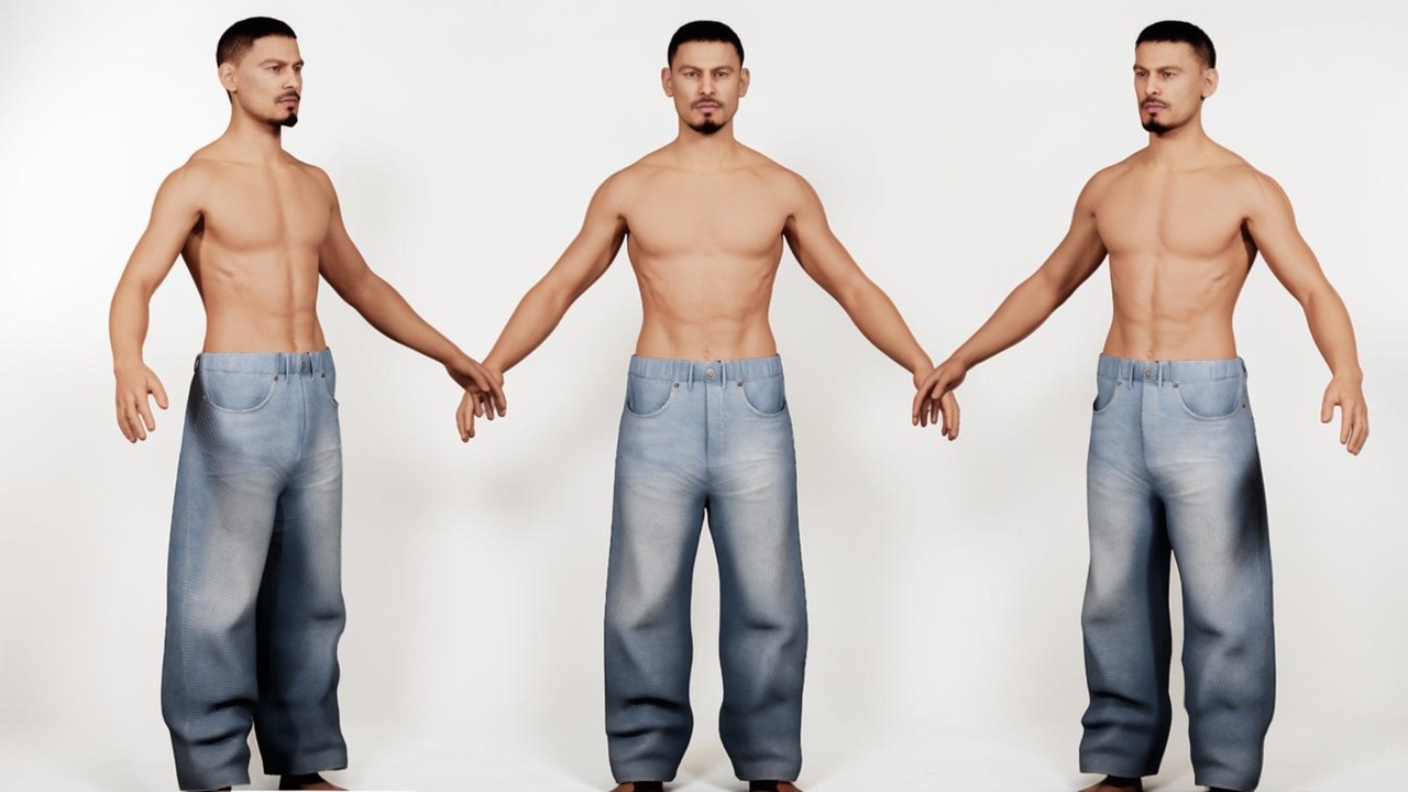 Media 1 for listing Unisex Baggy Jeans Pants - Metahuman Compatible
