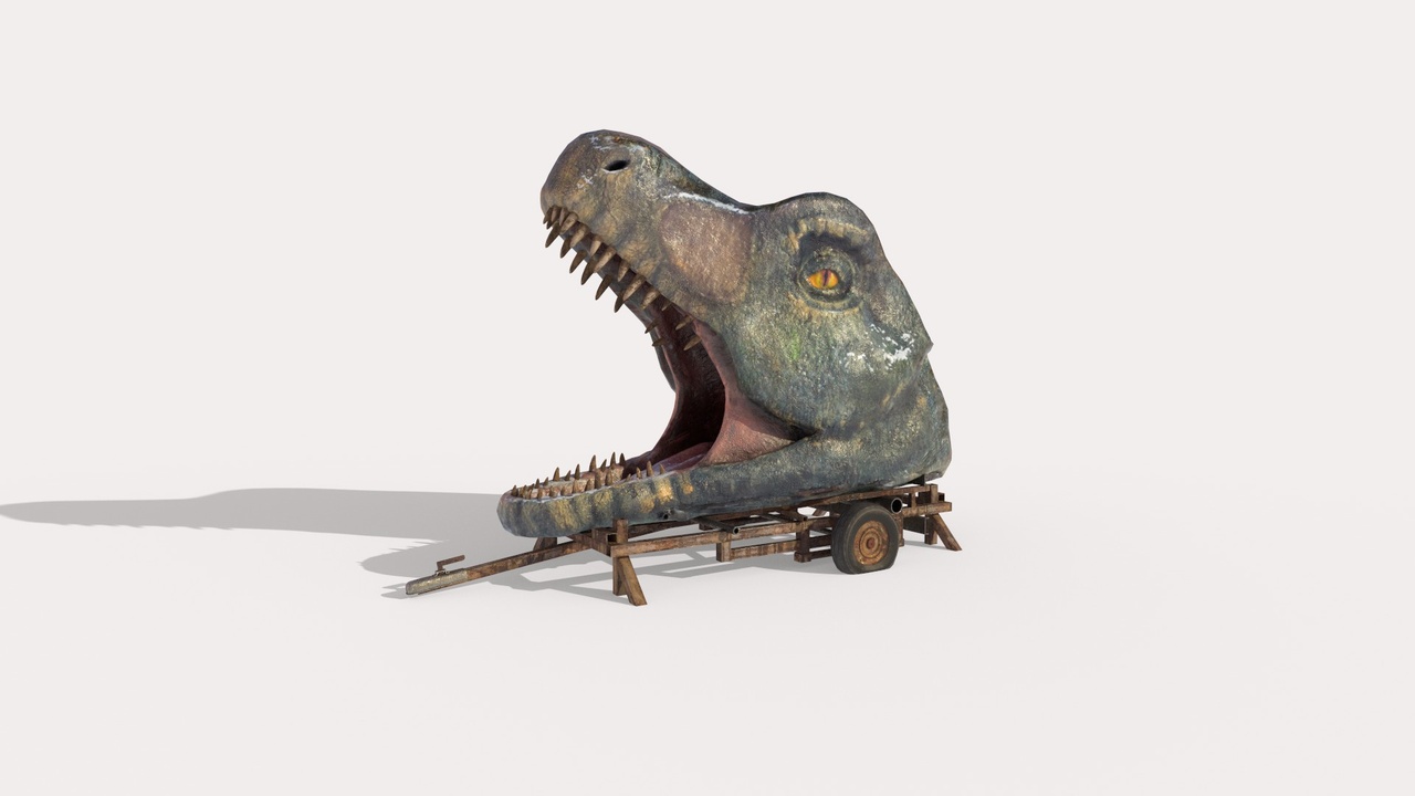 Media 1 for listing Abandoned Dinosaur Head Decoration for Theme Park