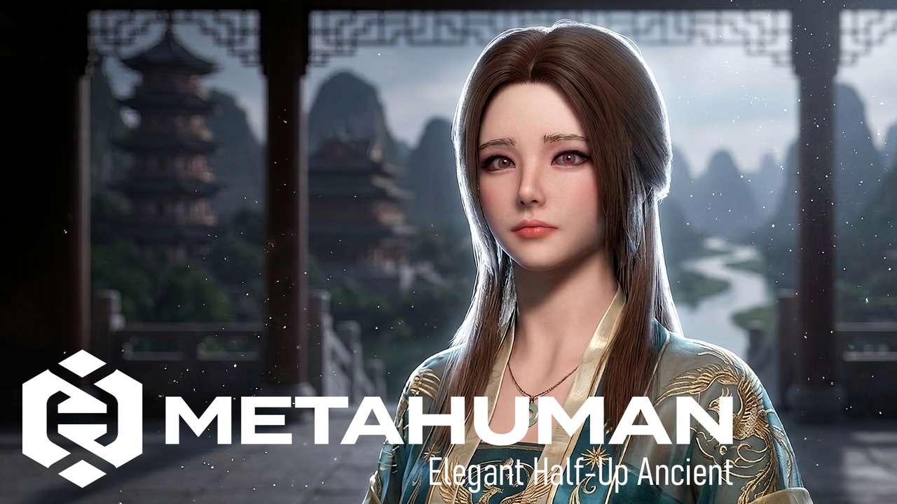 Media 1 for listing MHC: Elegant Half-Up Ancient | Metahuman Groom Hair