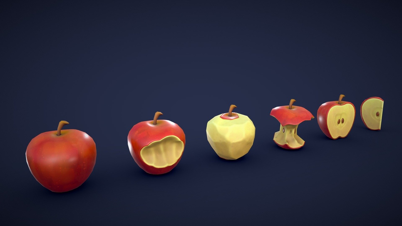 Stylized Red Apple - Game Ready 제품 등록을 위한 미디어 1개