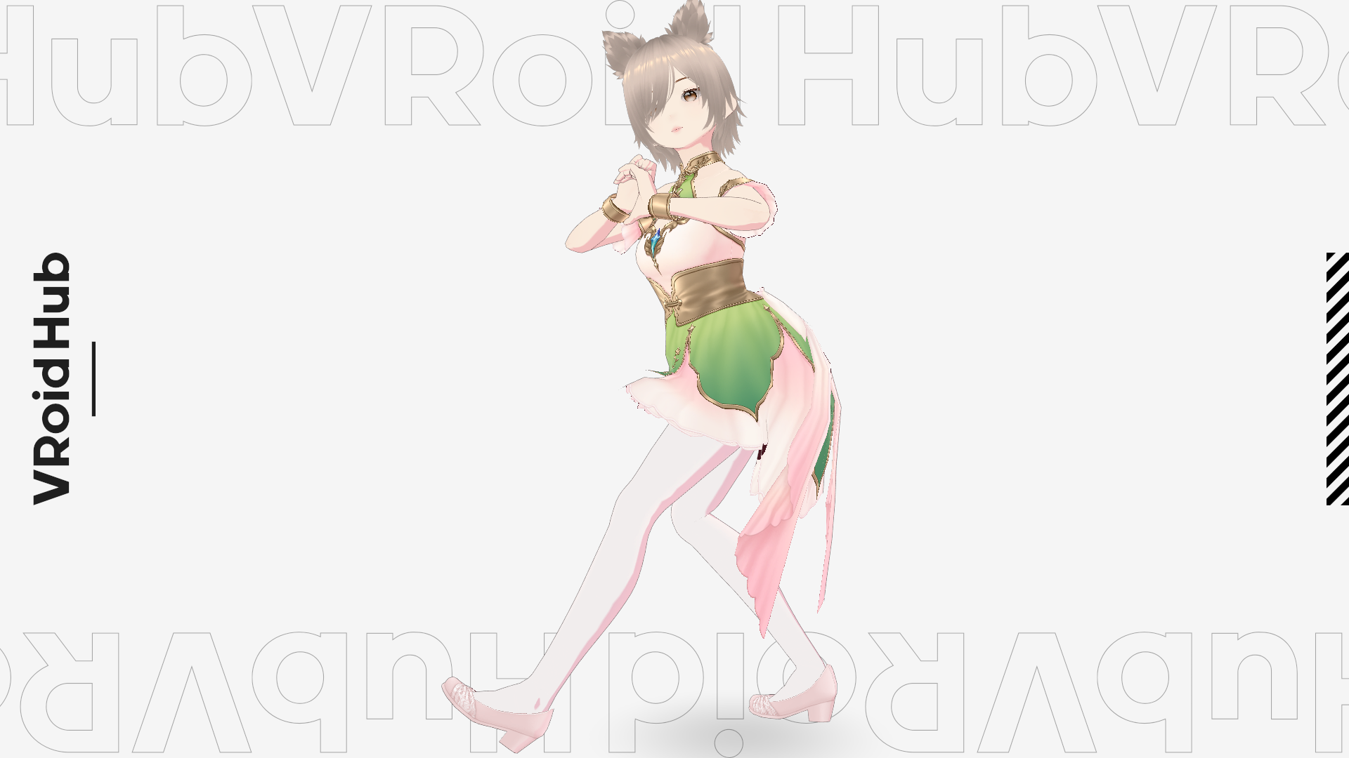 Anime Magical Girl Model - Elegant Gold & Green Outfit | Fab