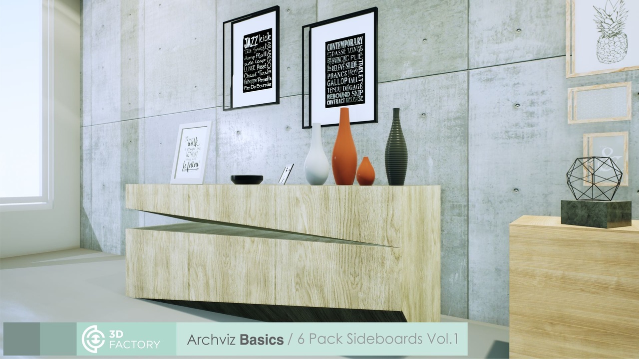 Media 1 for listing ArchViz Basics - 6 Pack Sideboards