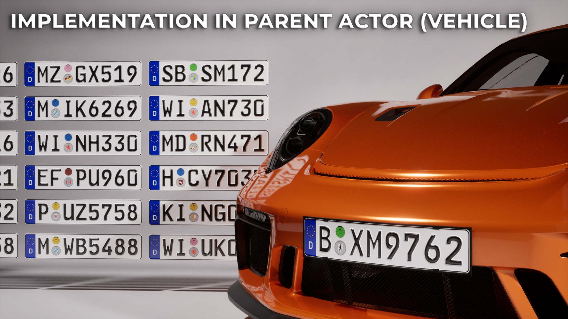 Media 1 for listing German License Plates - Blueprint Generator