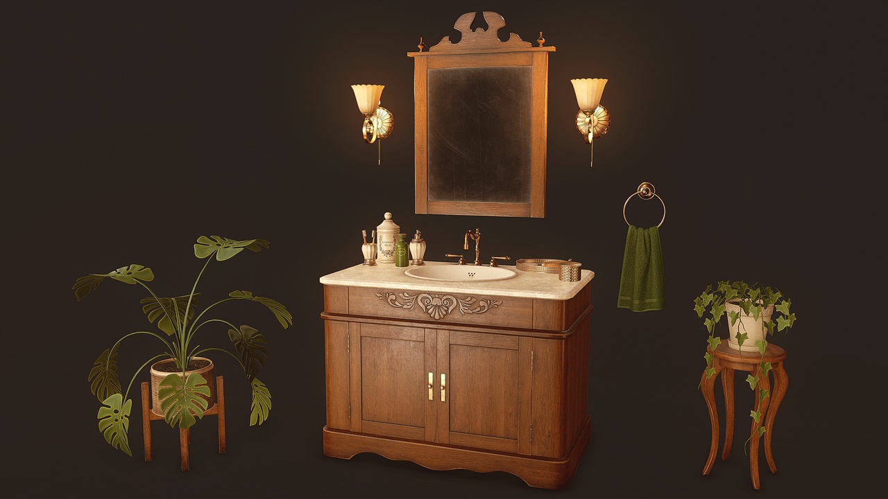商品 Victorian Bathroom Props 的媒体 1