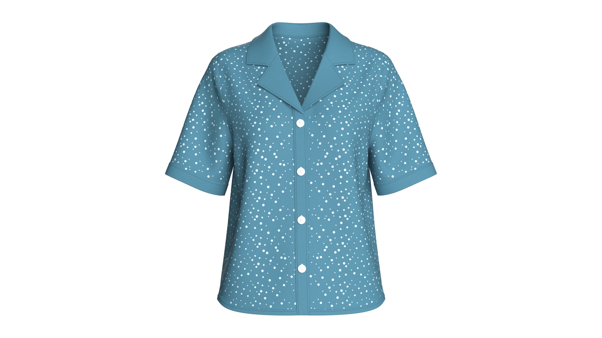 Media 1 for listing Girls Short Sleeve Notch Collar Polka Dot Shirt | High Poly