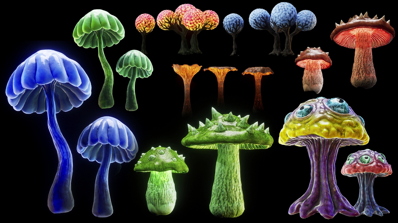 Media 1 for listing Fantasy customizible mushrooms set