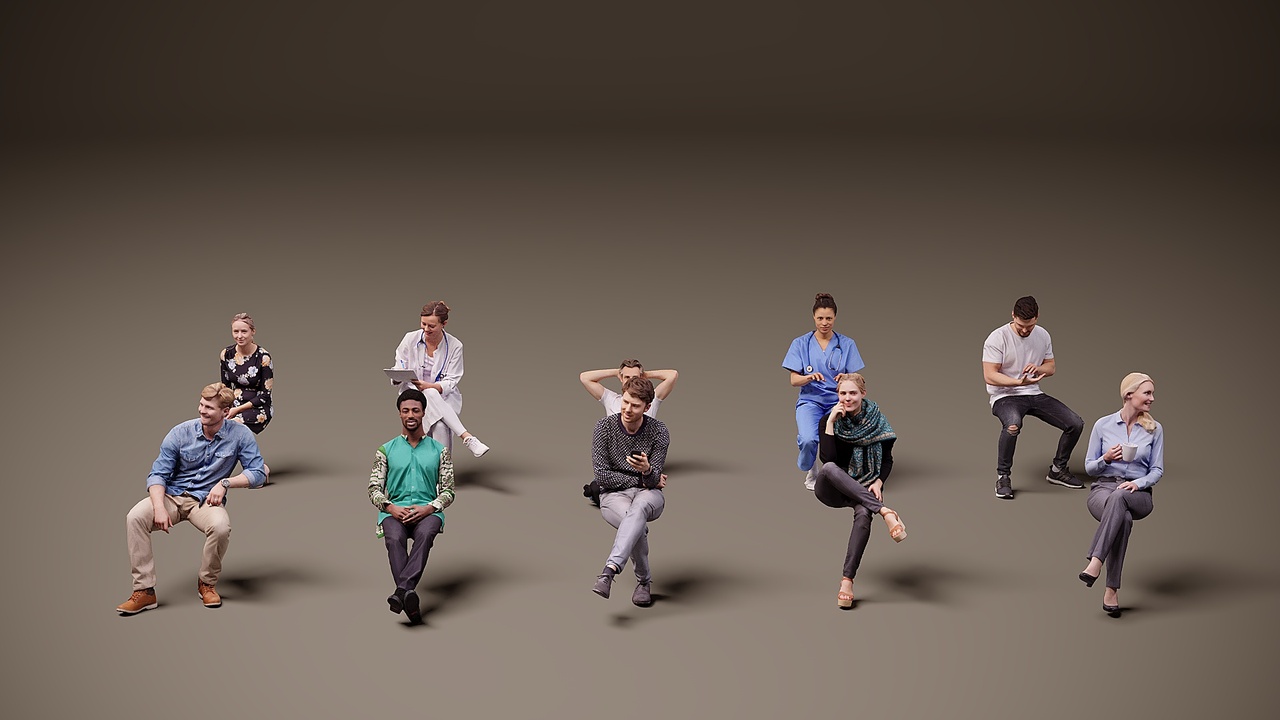 Media 1 for listing Sitting people x 10 11