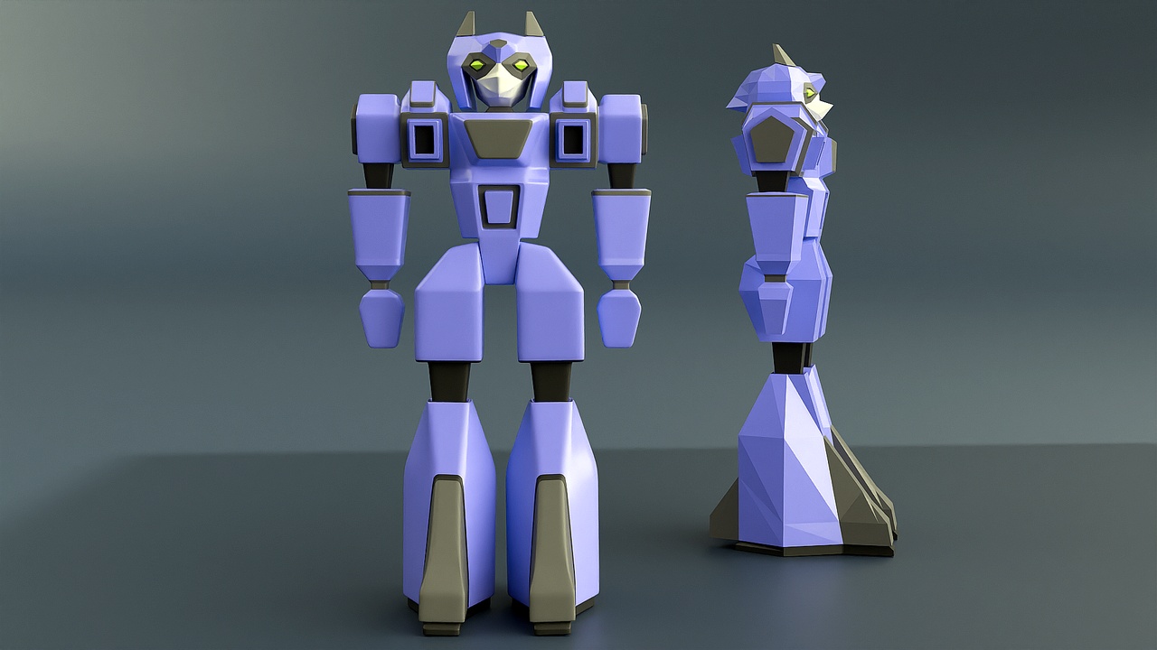 Media 1 for listing Lowpoly mecha robot character