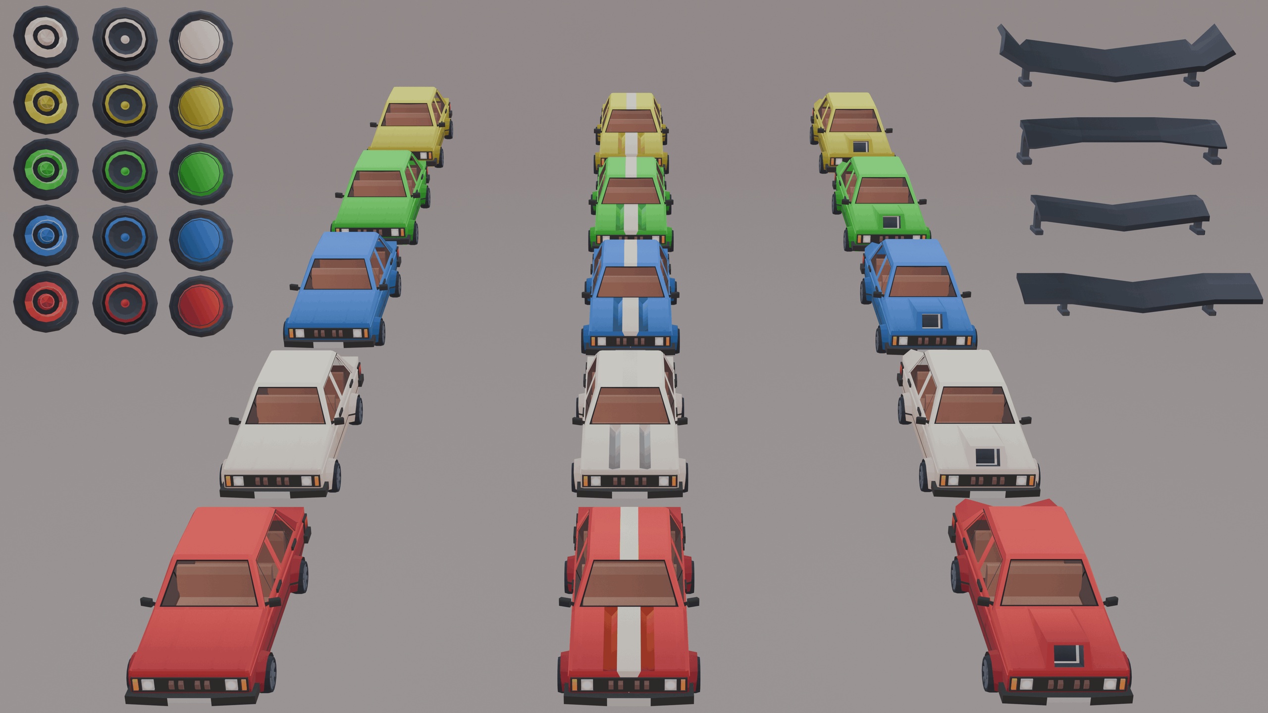 Media 1 for listing Low poly car model with various modifications Low-poly 3D model
