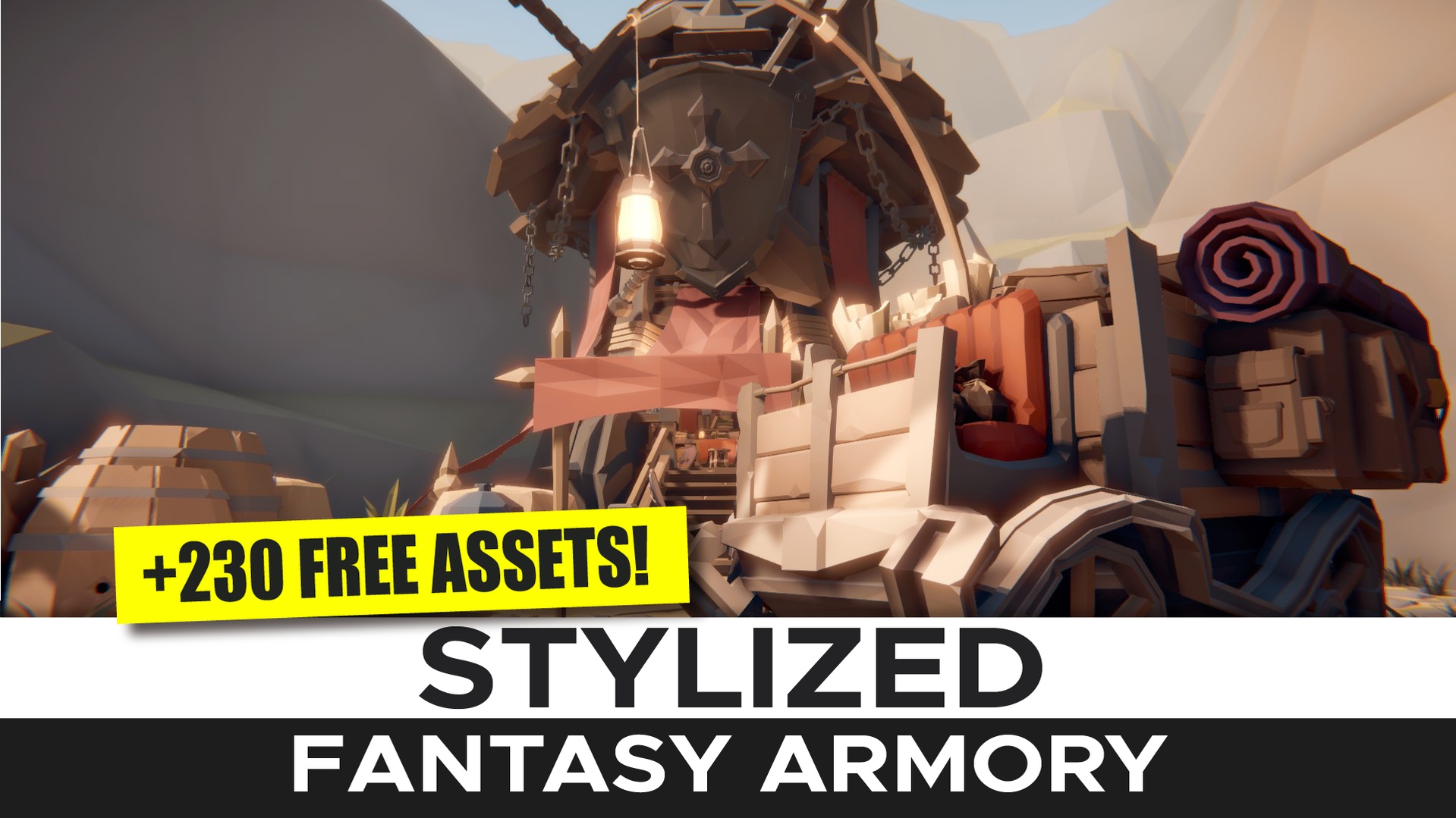 Media 1 for listing STYLIZED Fantasy Armory - Low Poly 3D Art