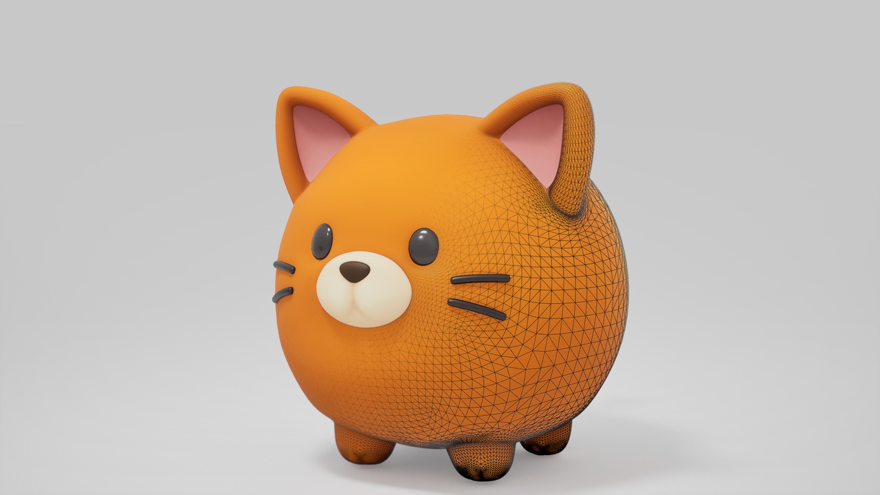 Media 1 for listing Balloon-style 3D Character-Cat