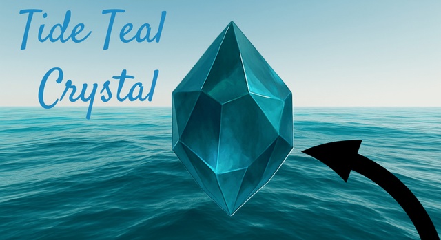 Tidal Teal Crystal | Oceanic Fantasy Gem | High Poly 3D Model — Cobalt Game Assets