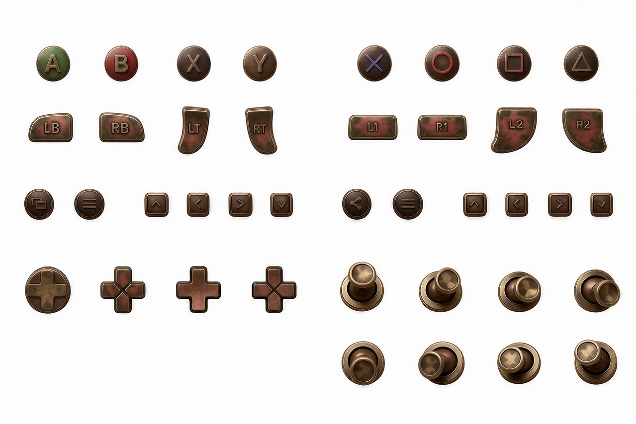 Media 1 for listing Steampunk Controller UI Icons – XB & PS
