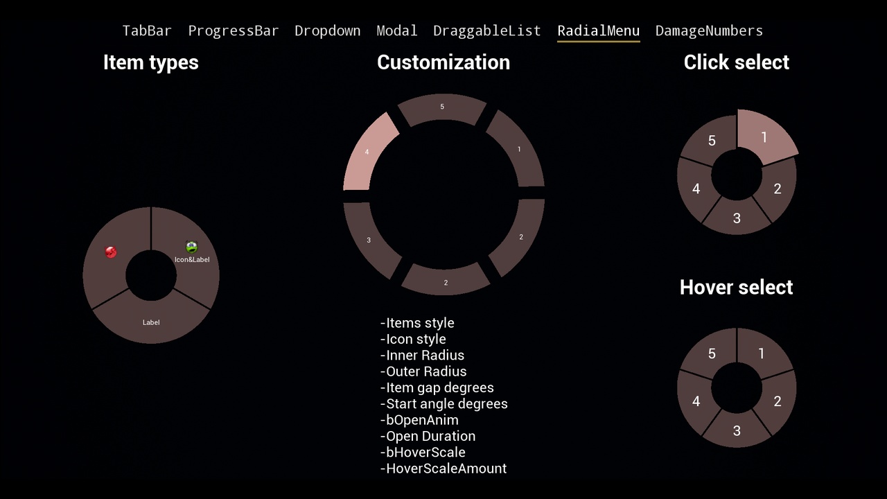 Media 1 for listing ExtraUI – Native Slate Widgets: Progress Bars, Radial Menus & More