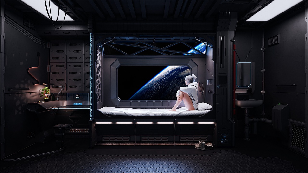 Media 1 for listing Sci Fi Bedroom | Blender | FBX | USD