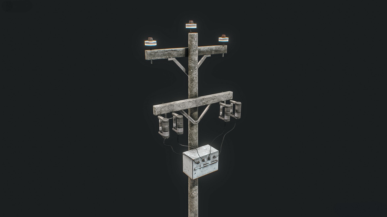 Media 1 for listing ⚡ Concrete Utility Pole 3D Model