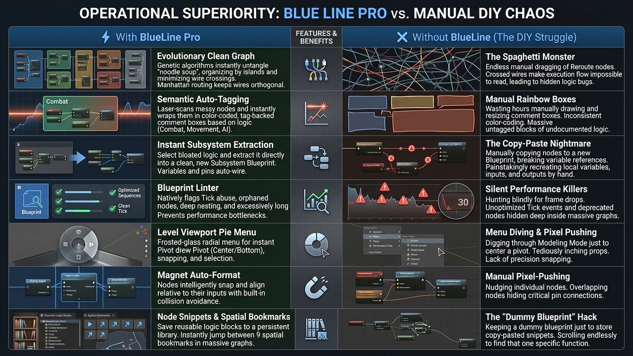 Media 1 for listing BlueLine: Smart / Orthogonal Blueprints, Clean Graph, Complete Editor Toolkit
