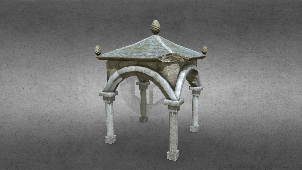 Media 1 for listing Damaged Stone Gazebo