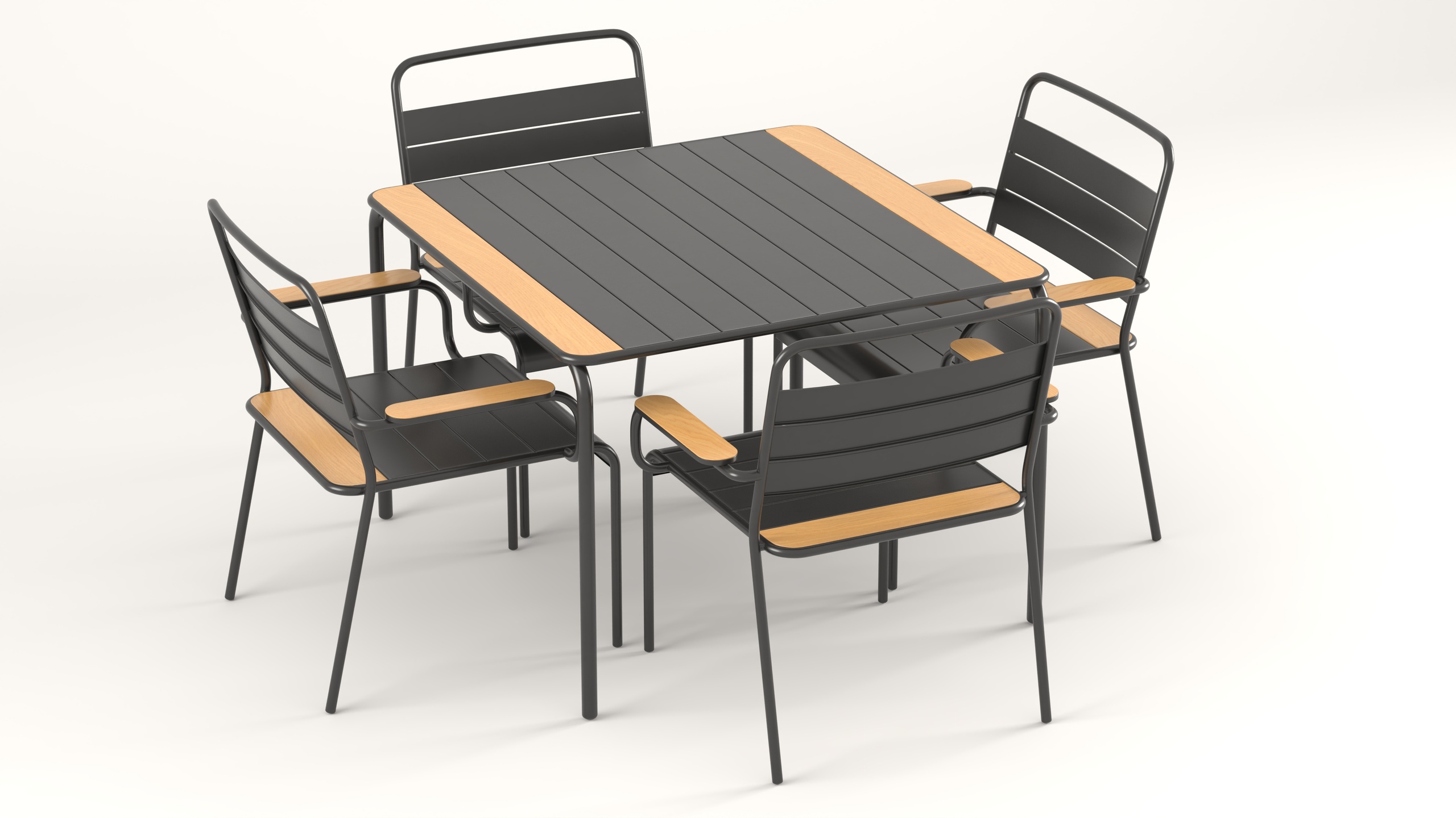 Media 1 for listing Outdoor Furniture Set - Steel Square Table 4Seater in 7 Colors