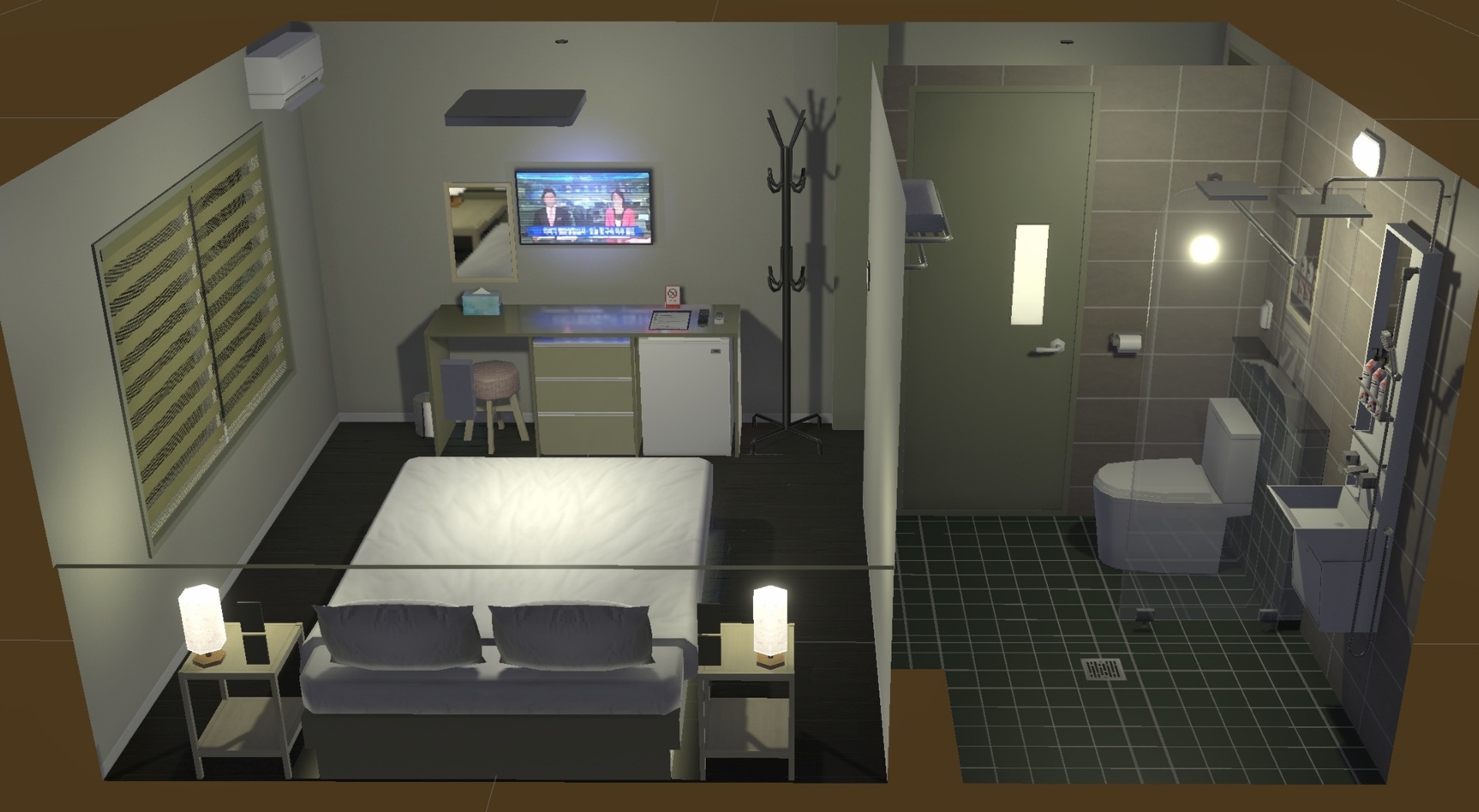 Media 1 for listing Modern Hotel Room - low-poly PSX style