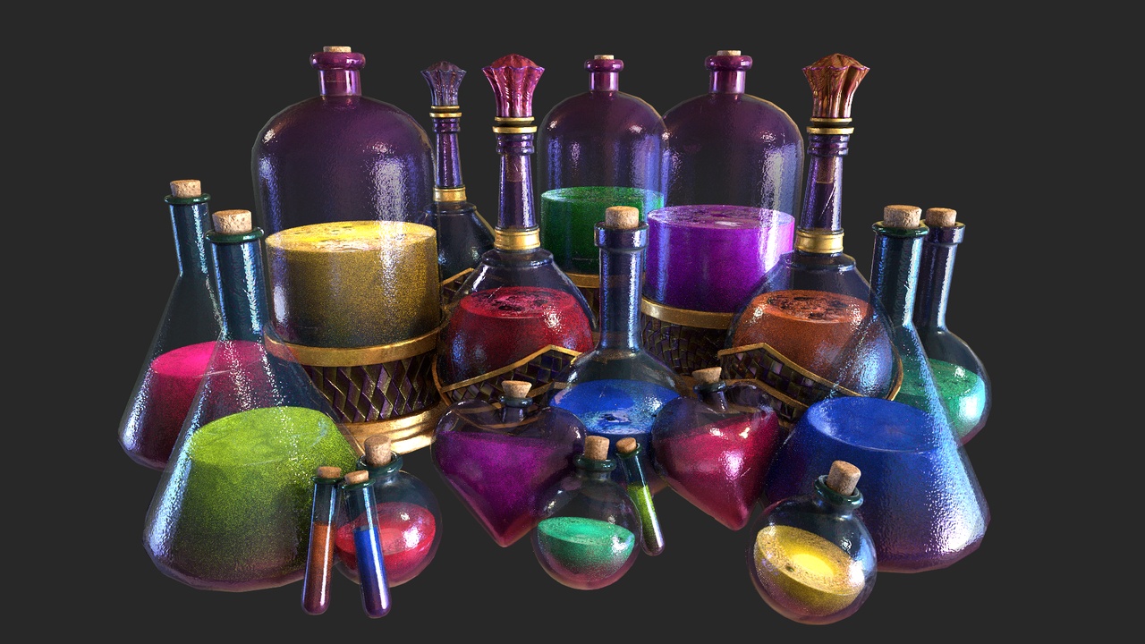 Media 1 for listing Health Potion Bottle Laboratory Elixir Set