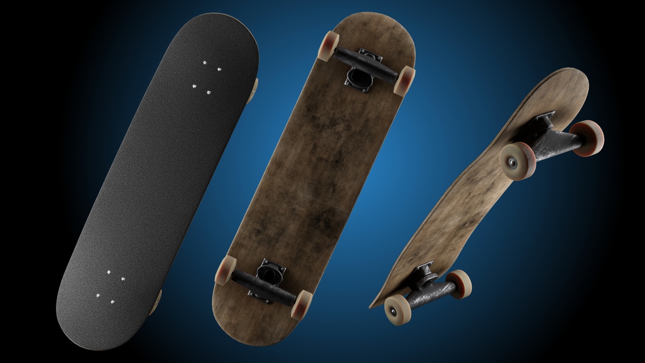 Media 1 for listing Skateboard Realistic 2x Pack! | Basic + Hologram Skateboard
