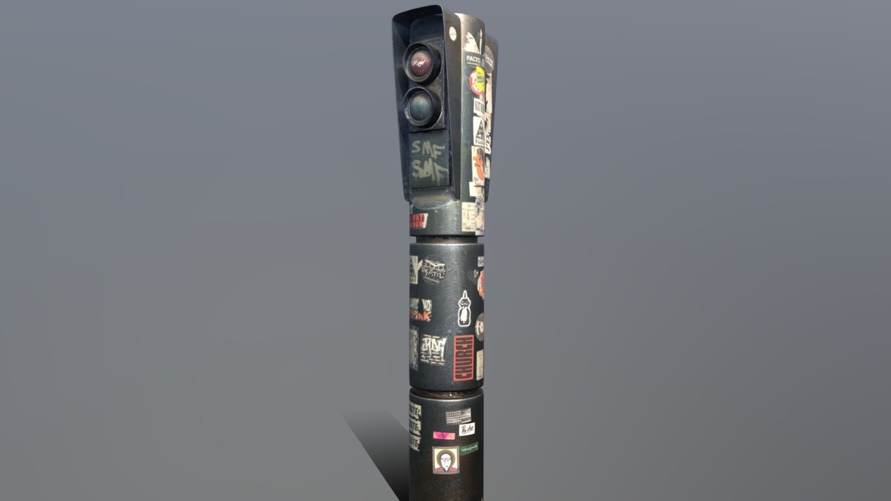 Media 1 for listing Small traffic light covered in stickers
