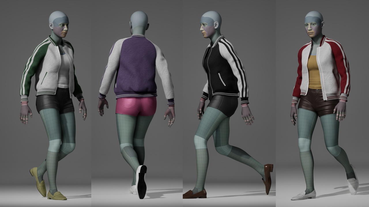 Media 1 for listing Baseball Shorts Casual Outfit - Metahuman Clothes Parametric Outfit PBR