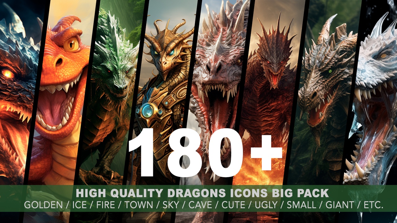 Media 1 for listing 180+ Dragons Avatar Icons BIG SET